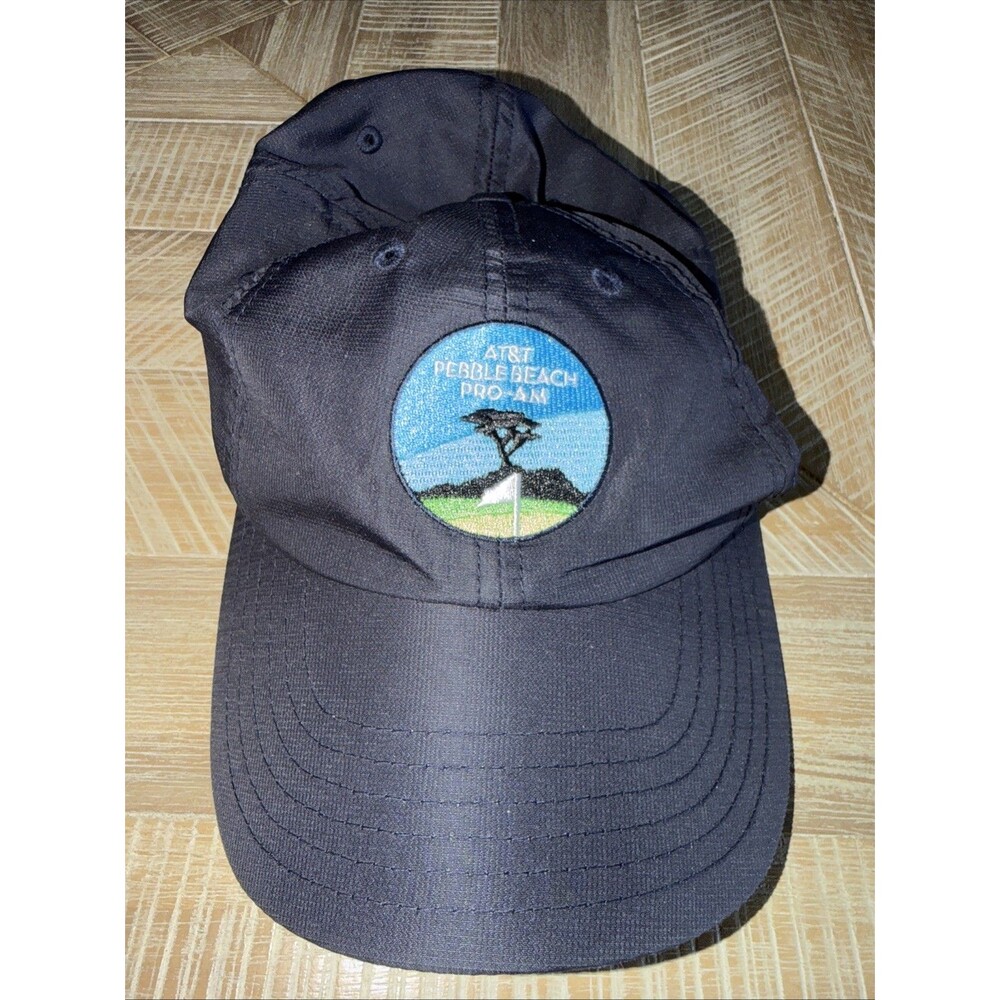 AT&T Pebble Beach Pro AM Hat Cap Strap Back Black Golf Golfing Adjustable